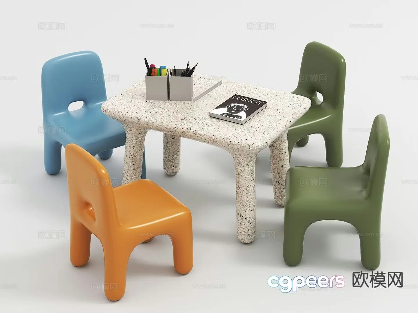 Children’s tables and chairs game tables and chairs 3d model