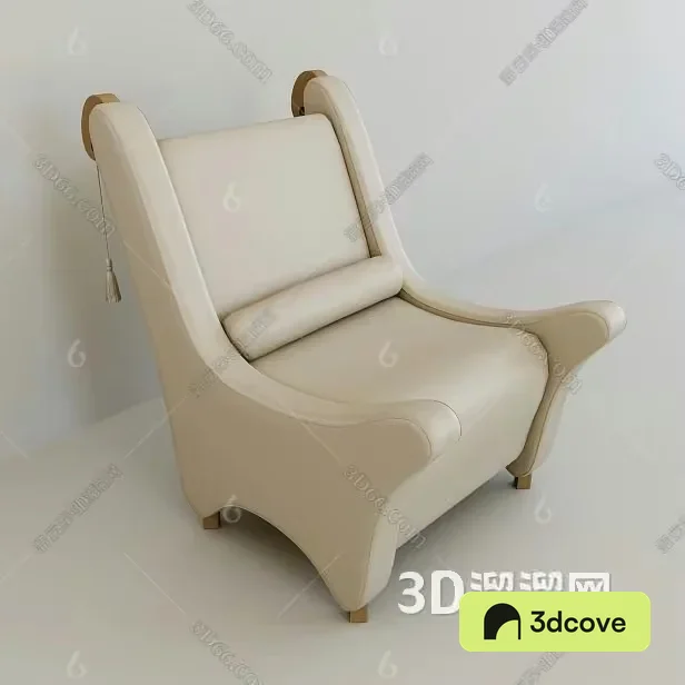 The Main Subject Is A Cream-Colored Armchair