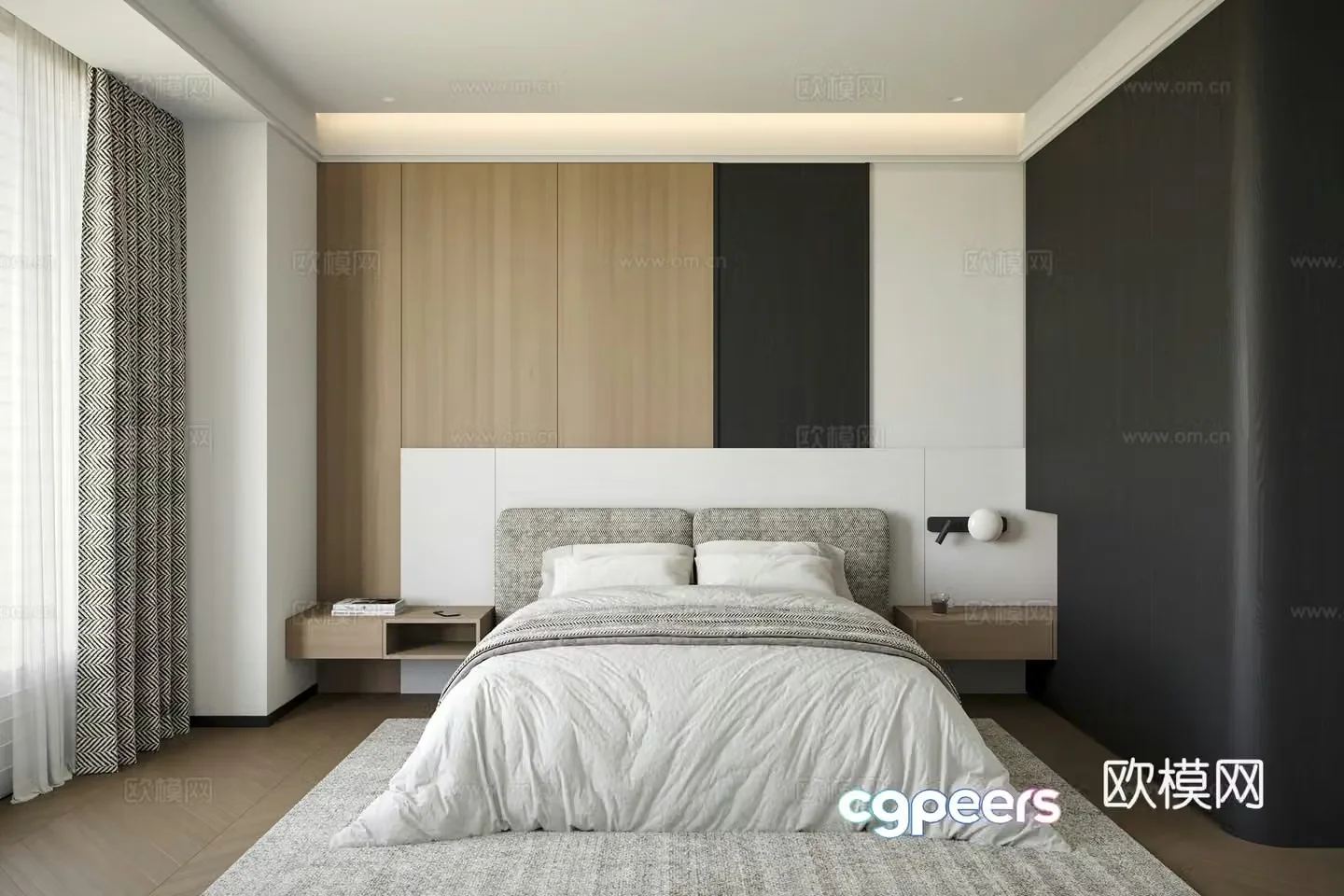 Modern bedroom elderly room 3d model