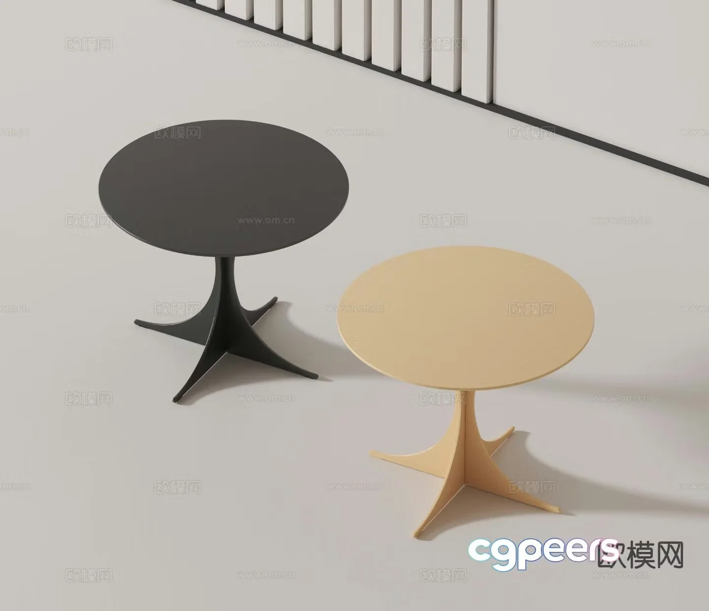 Modern round table side table angle table 3D model