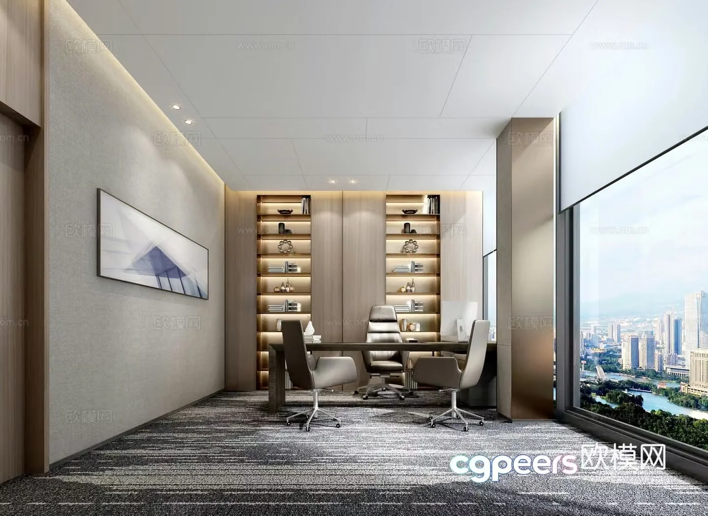 Modern manager room 3d model