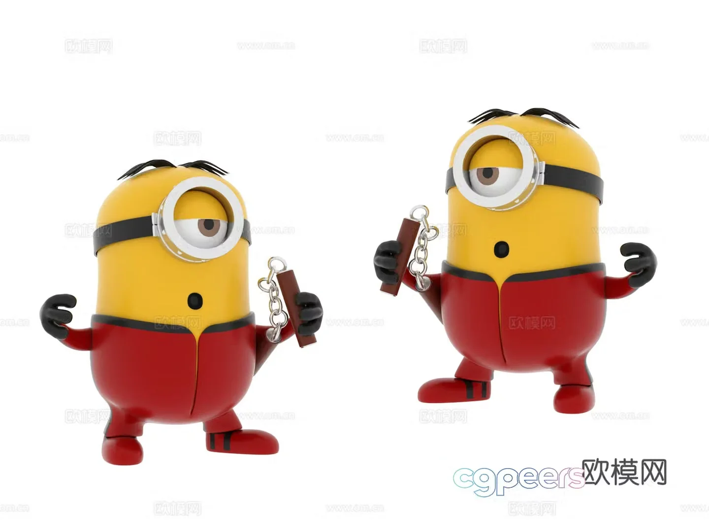 Minion trendy toy sculpture doll cartoon ornament 3d model
