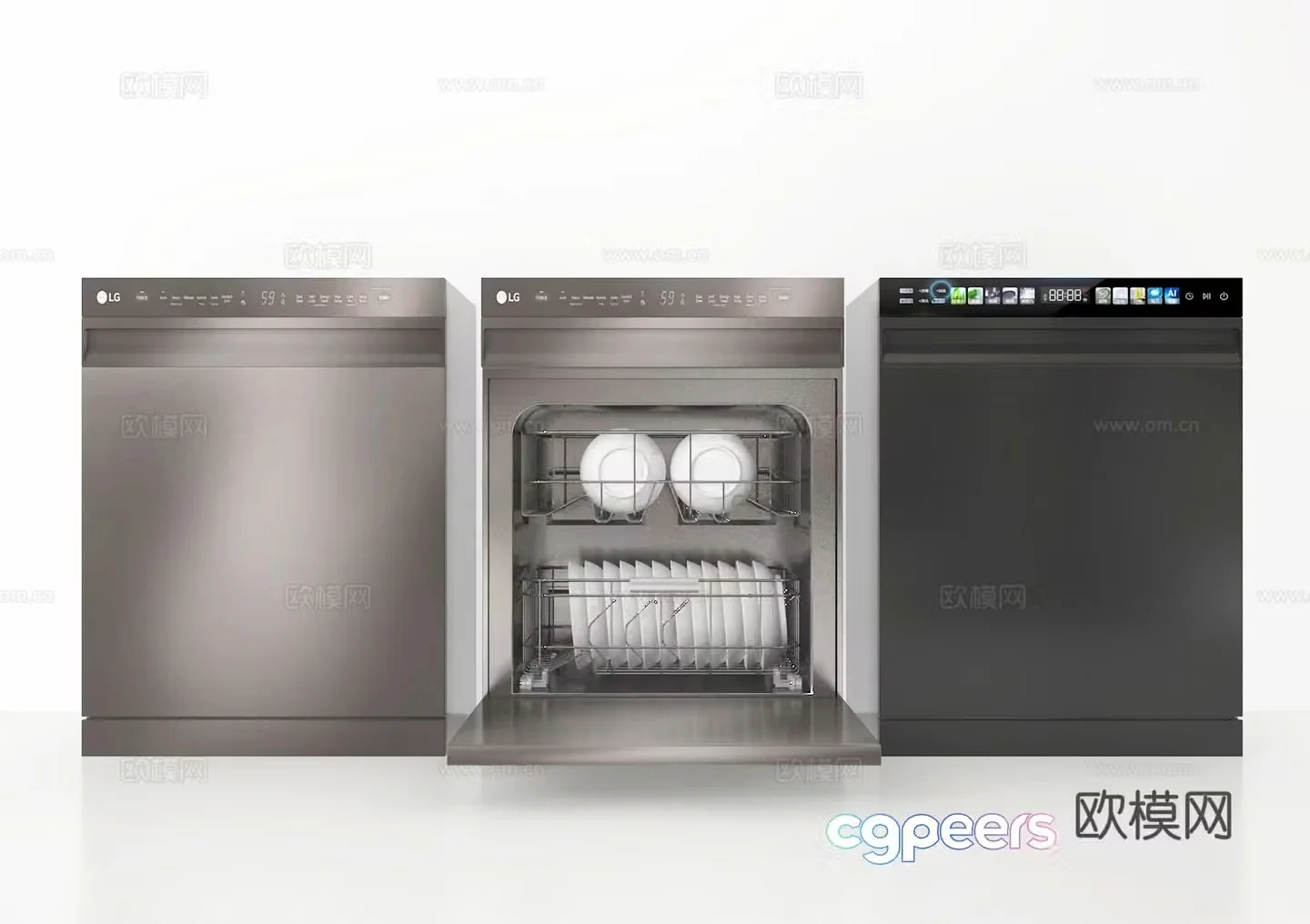 Kitchen appliances disinfection cabinet dishwasher 3d model