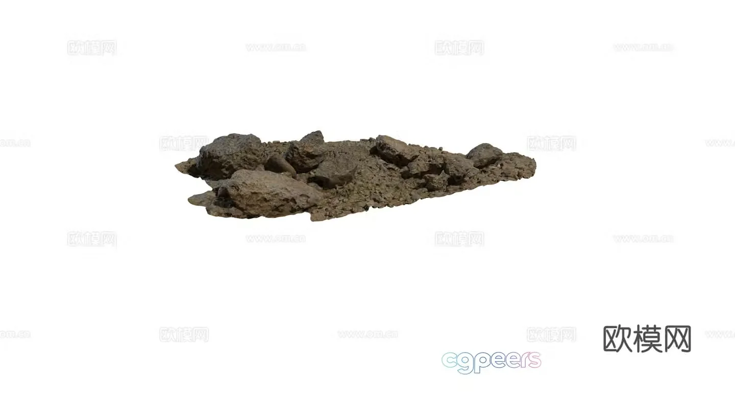 Modern pebbles sand gravel gravel seaside beach brick stone coastal rock combination 3d model
