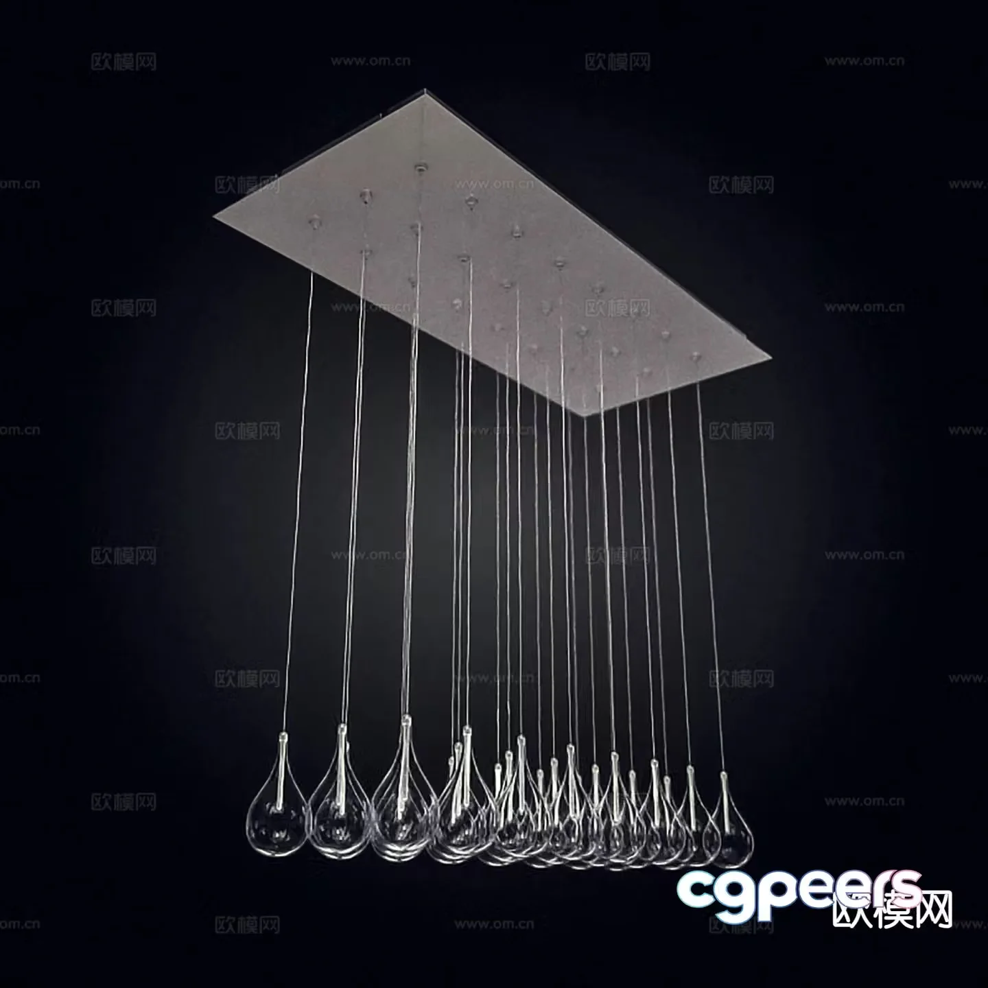 Modern glass chandelier 3d model