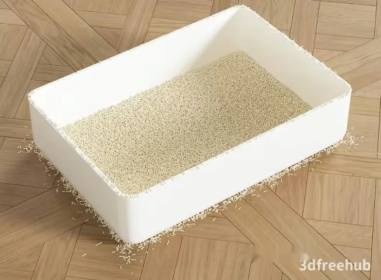 White Litter Box 3D Model – 19003 – VRAY Render