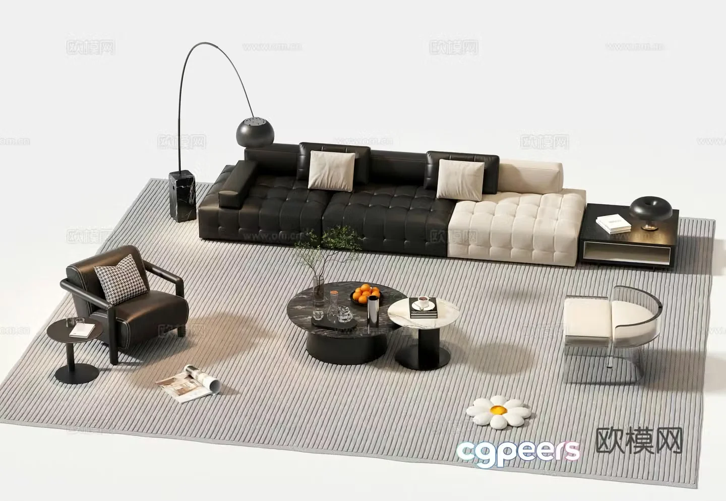 Italian sectional sofa 3d model