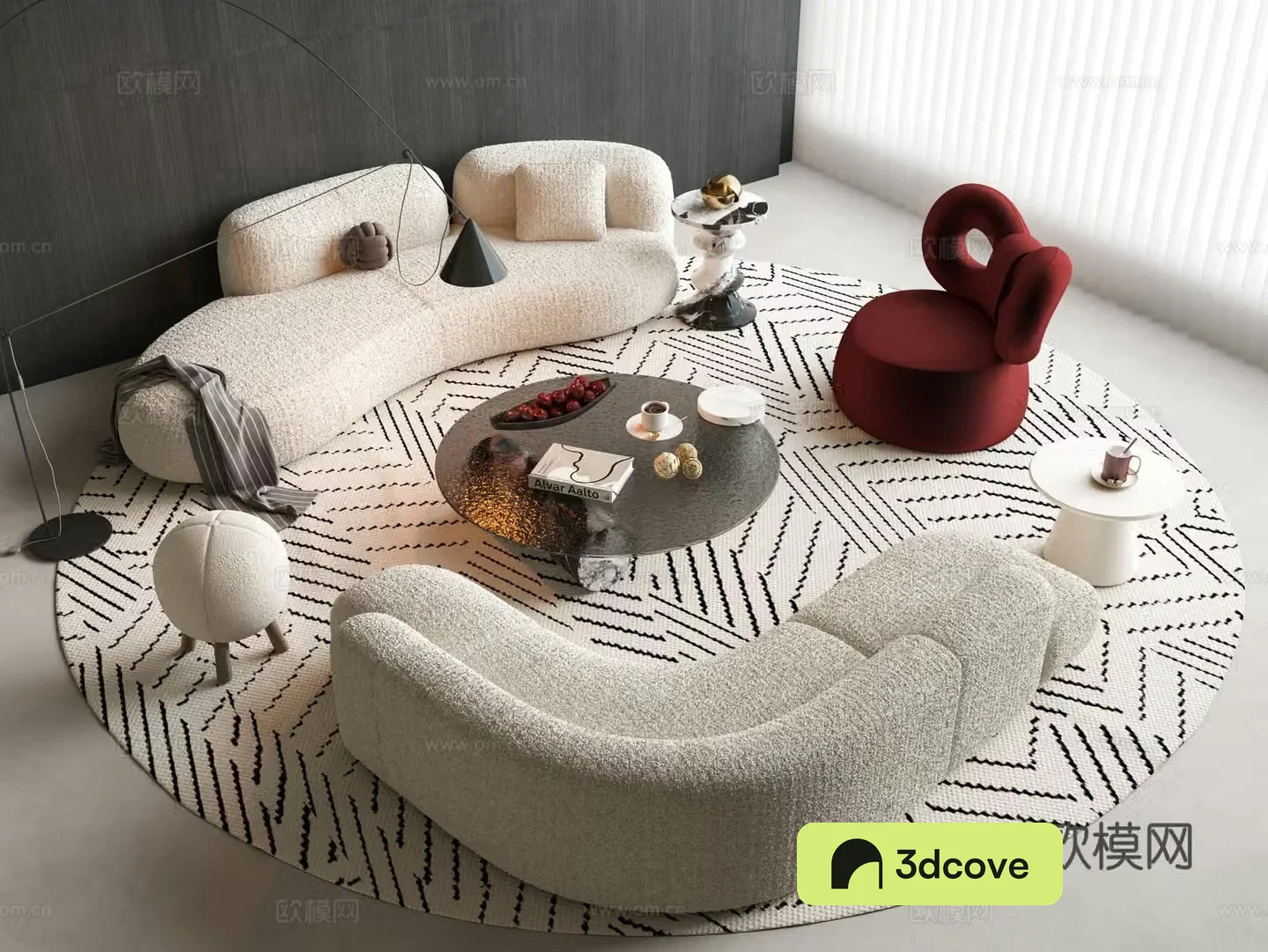 Modern curved sofa combination sofa