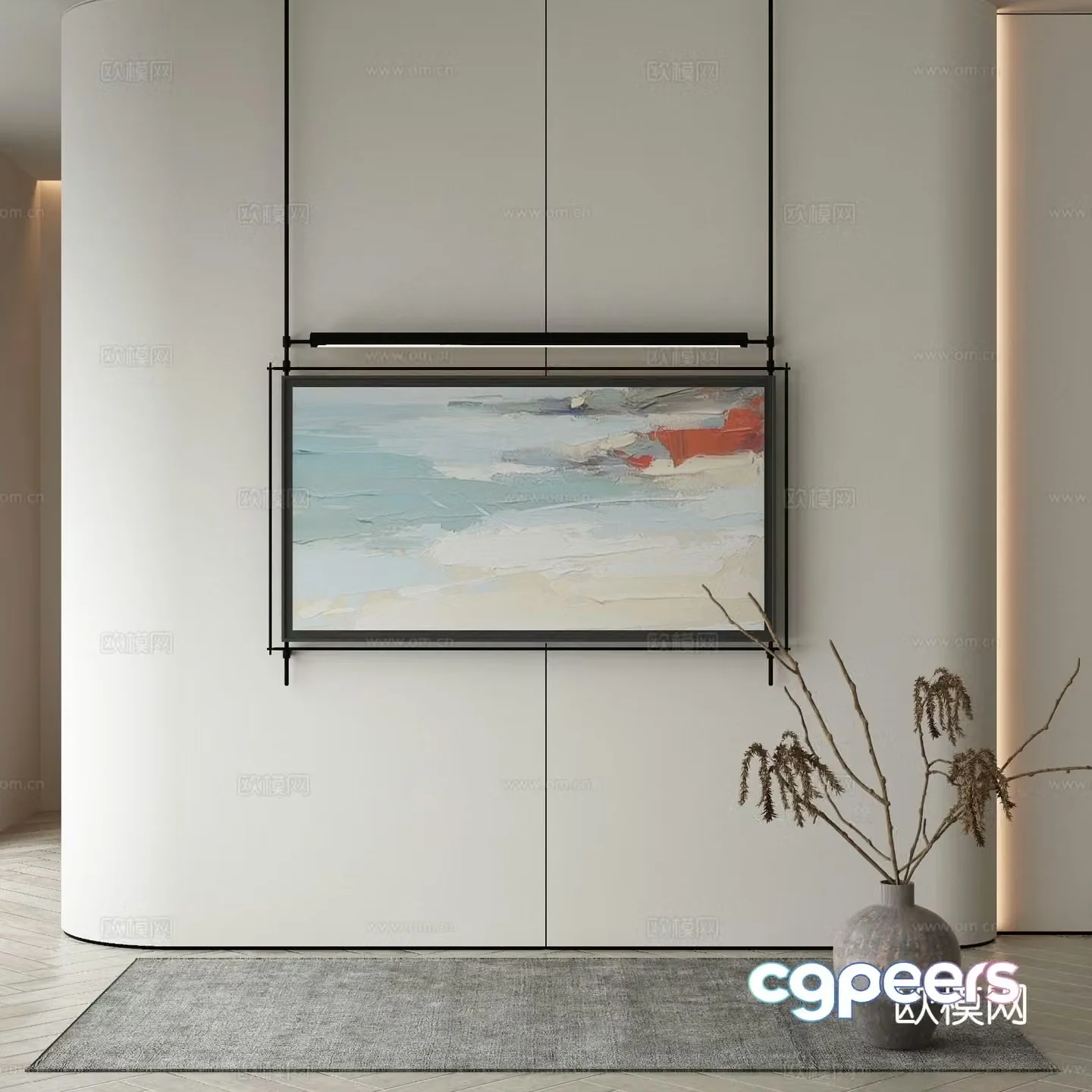 Decorative painting texture painting hanging painting 3d model