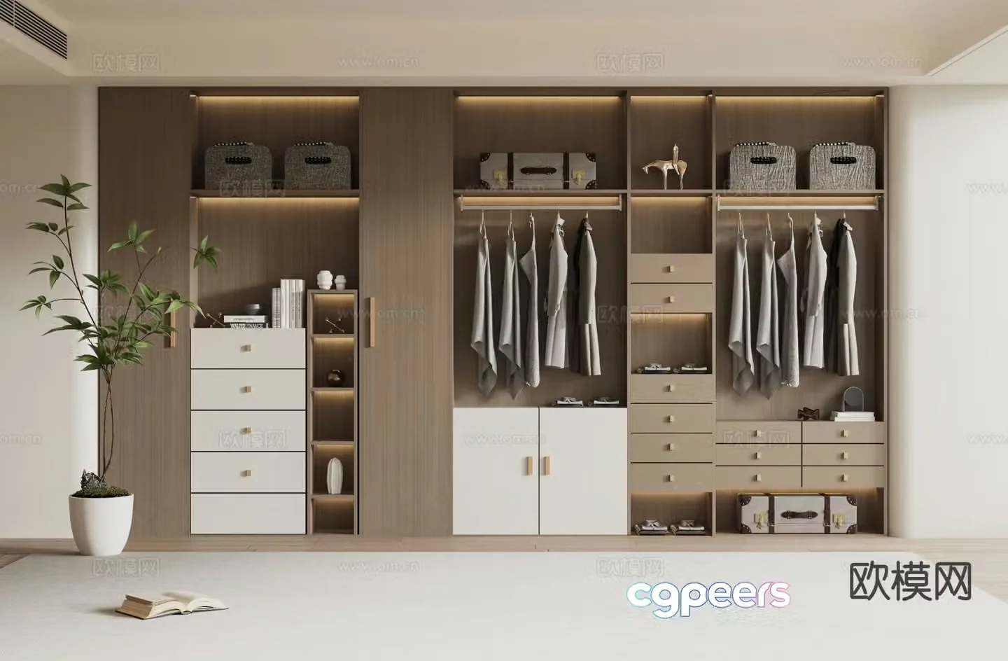 Log style wardrobe 3D model