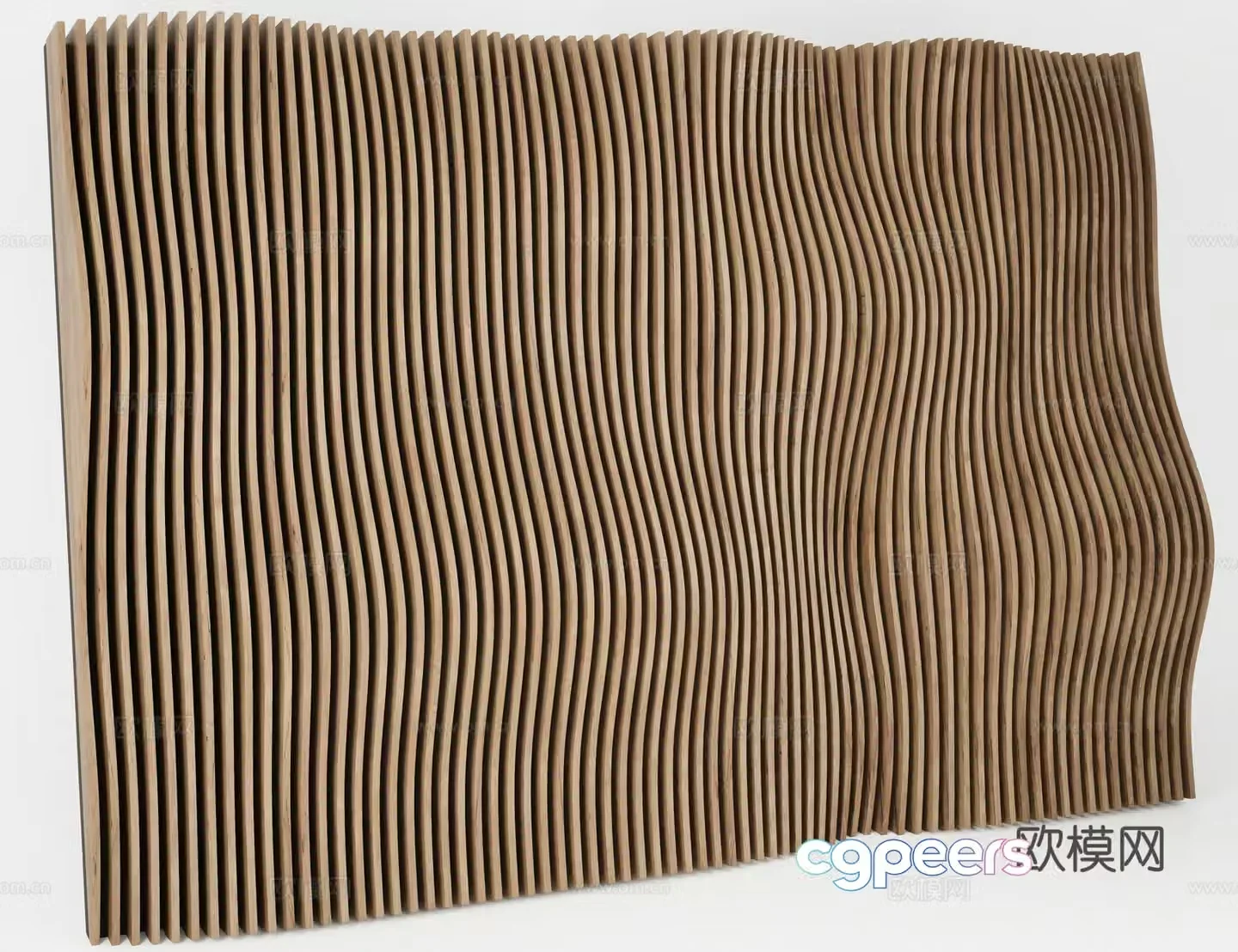 Modeling wall Curved wall Wood grille 3D model