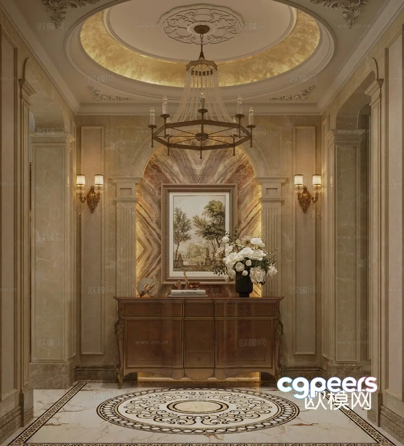 European style entrance 3D model
