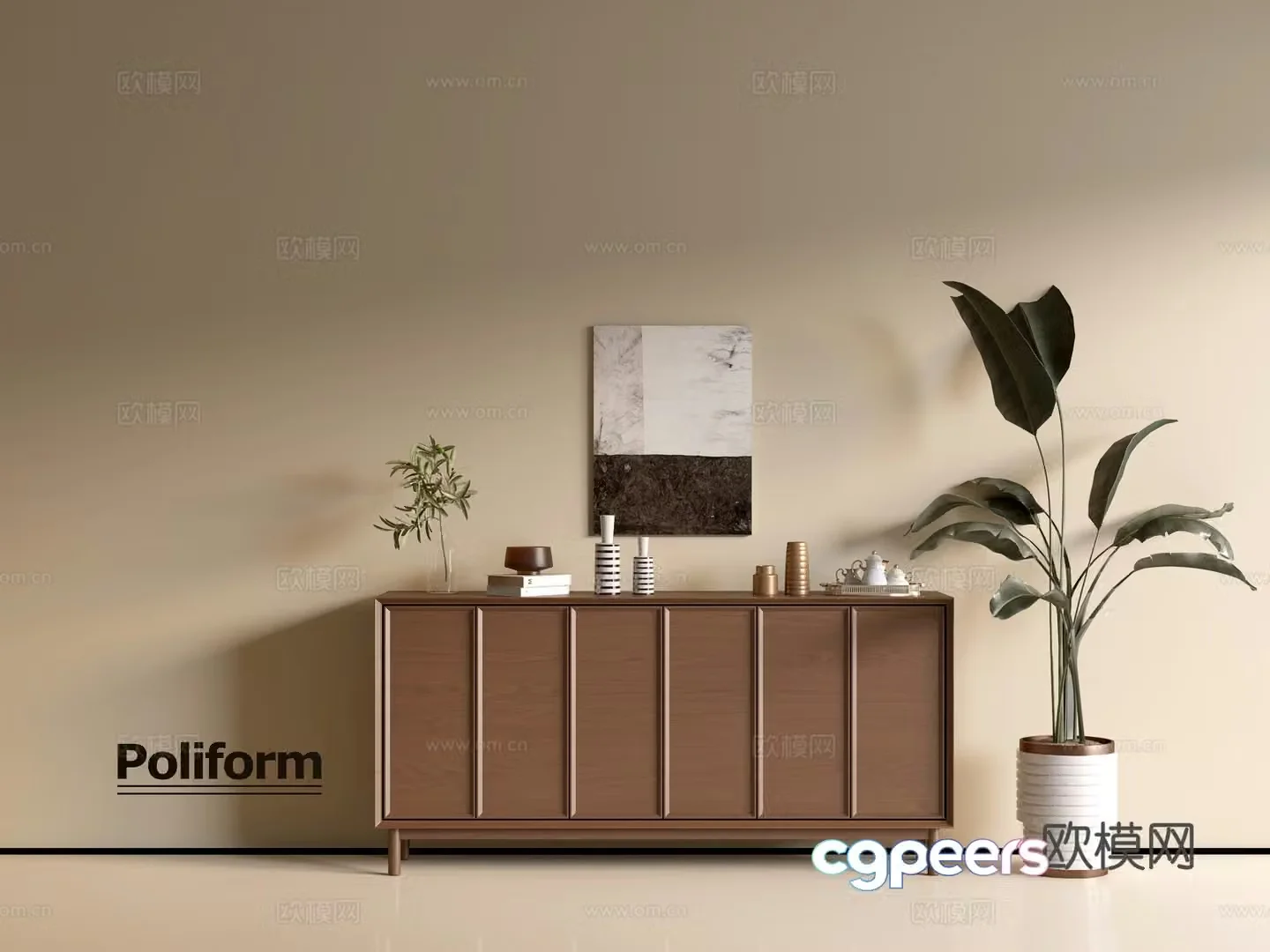 Modern wood grain cabinet ins wind minimalist wind cabinet whole cabinet sideboard balcony cabinet storage 3D model