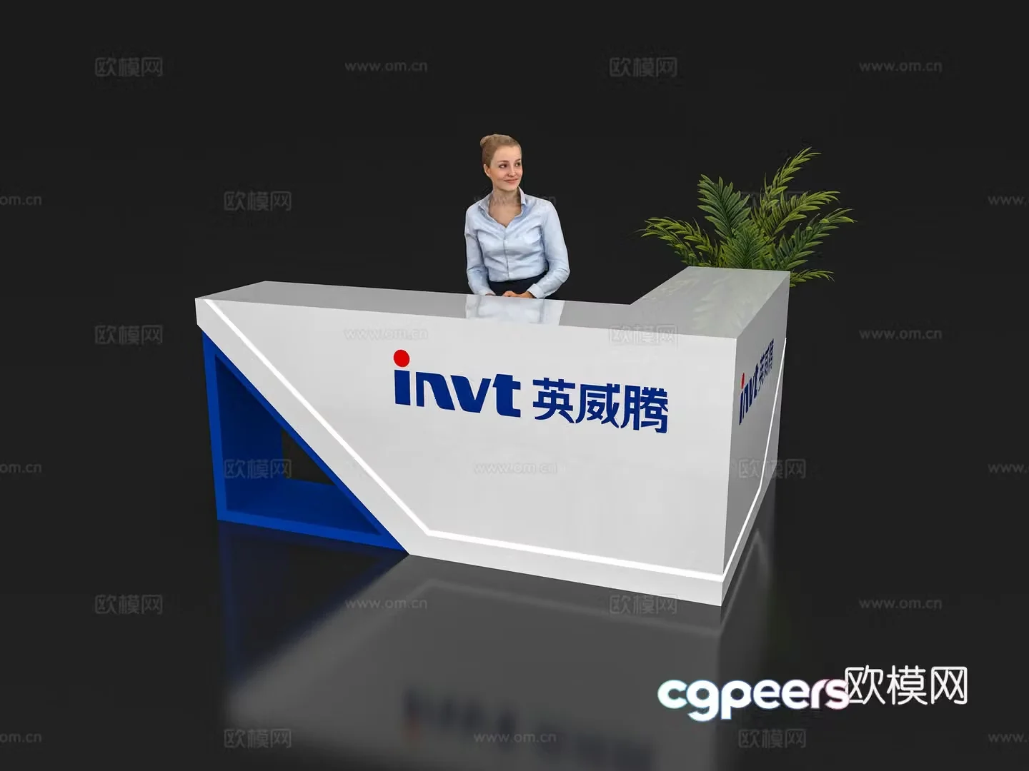 Modern reception desk Exhibition display booth reception desk Front desk Bar counter Table 3D model