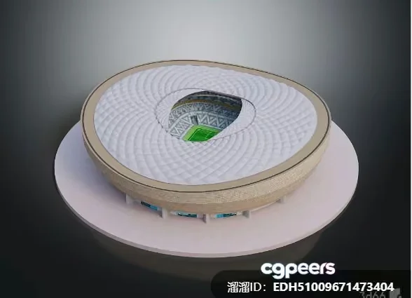 A Stadium With A Green Field 3D Model – 9328 – VRAY Render