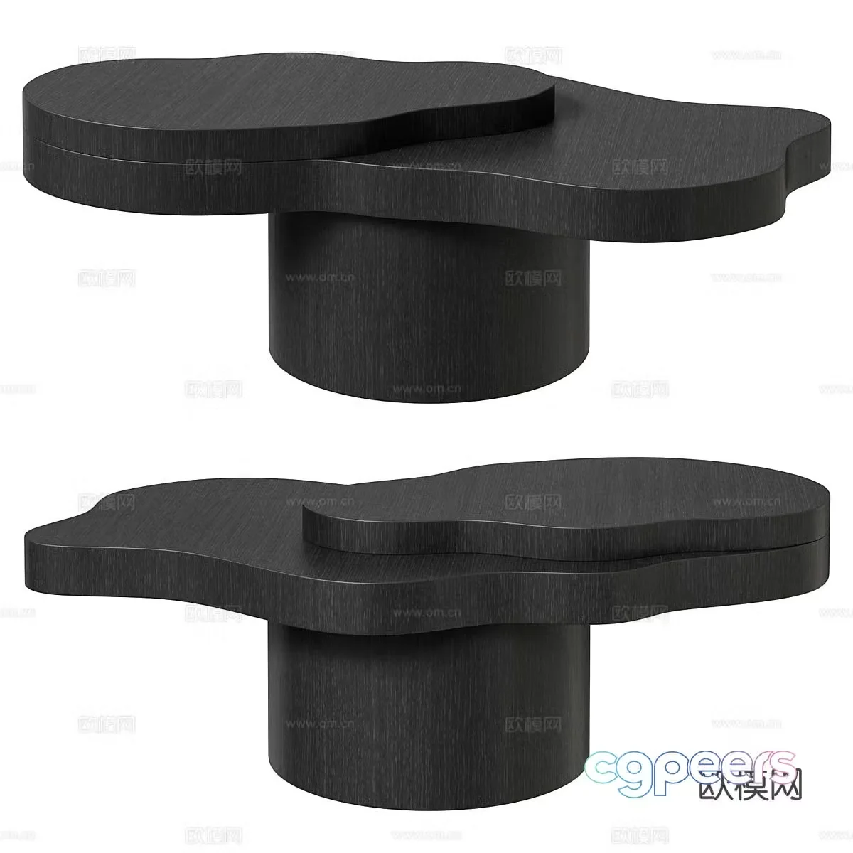 Special shaped coffee table solid wood coffee table 3d model