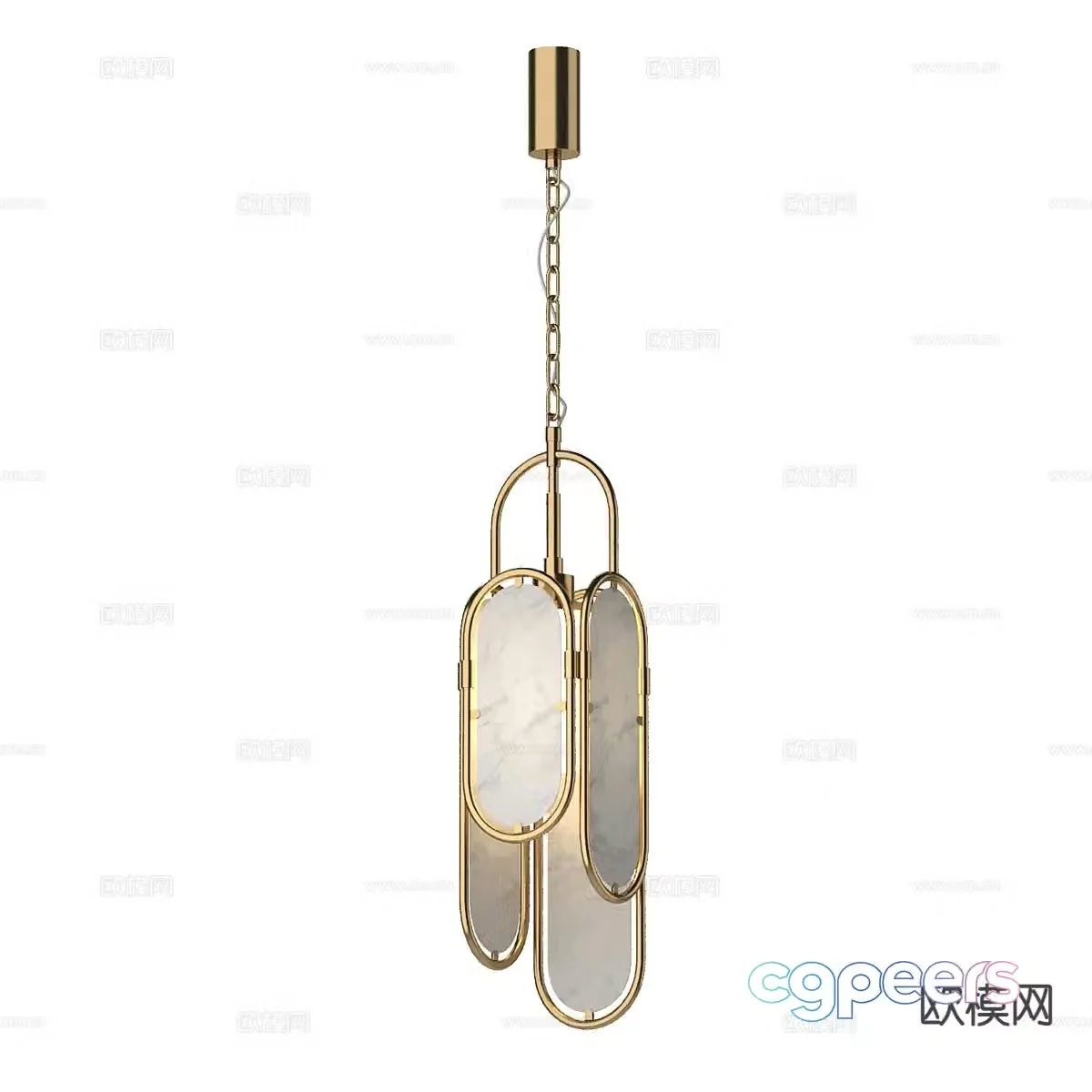 Light luxury chandelier 3d model