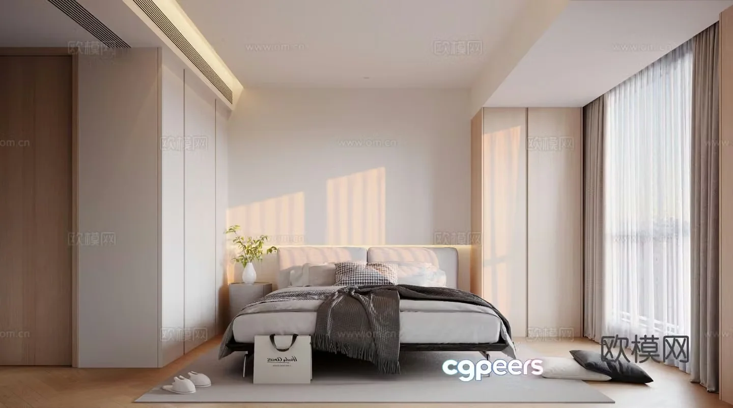 Modern bedroom master bedroom 3d model