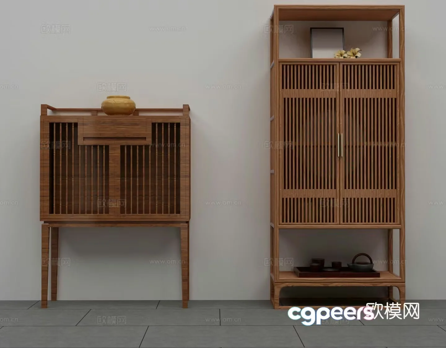 New Chinese style decorative cabinet 3D model