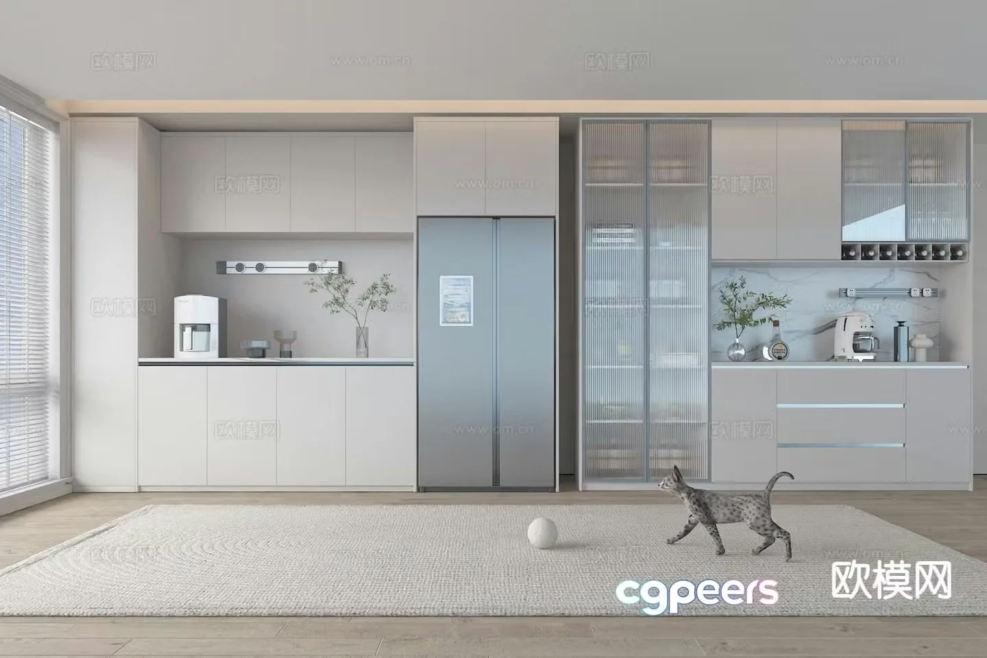 Modern wine cabinet sideboard 3d model