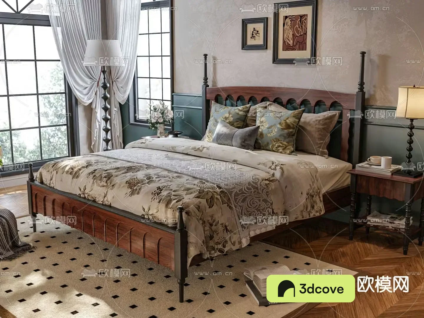 French double bed