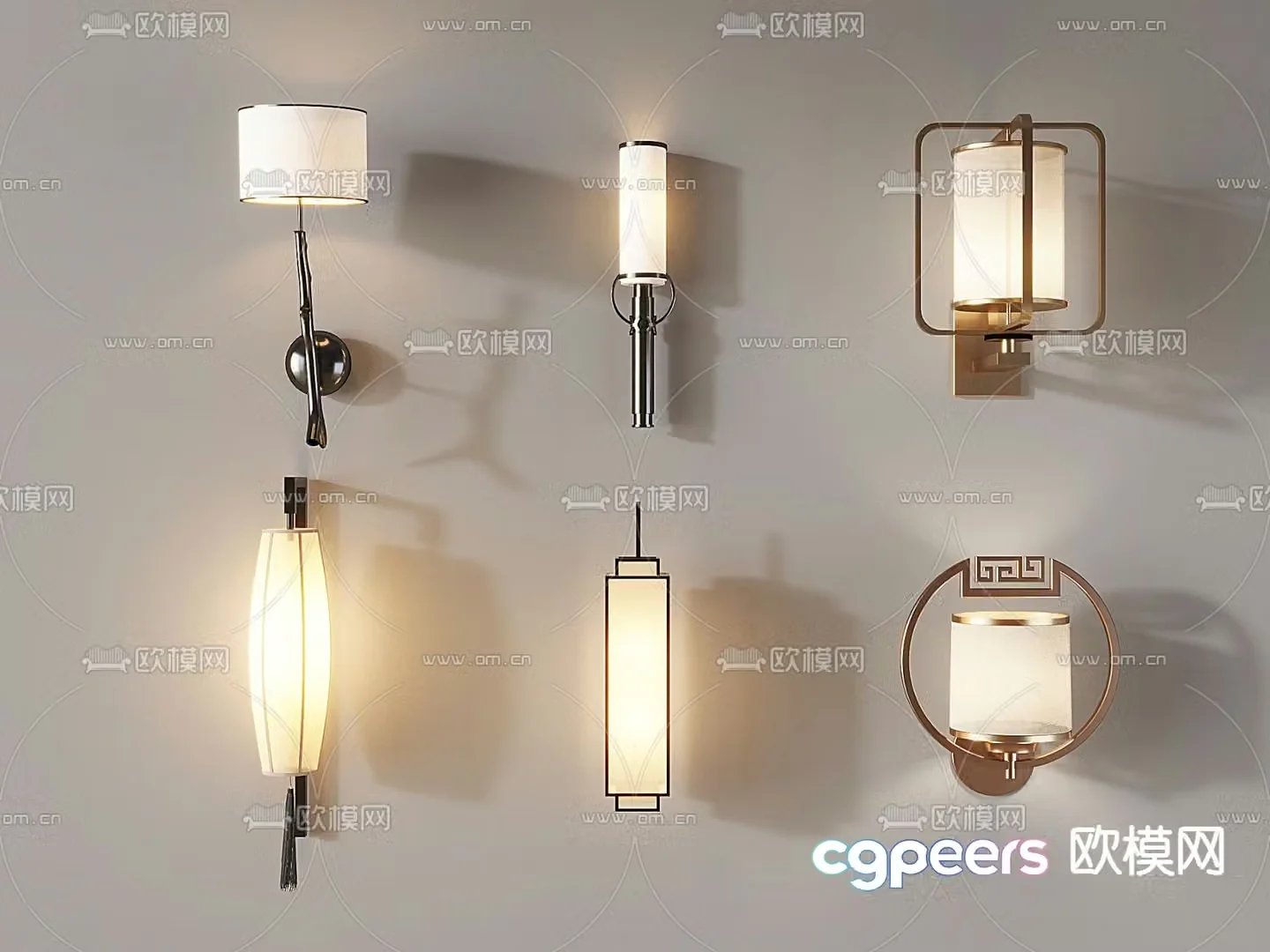 New Chinese wall light 3D model