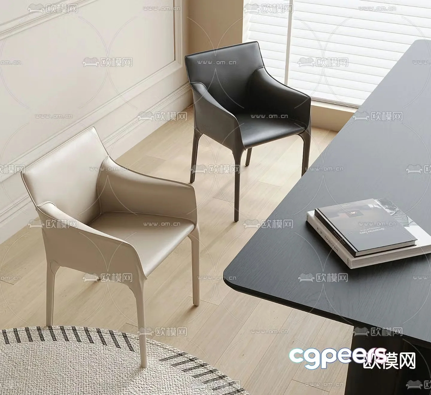 Modern dining chair single chair 3d model