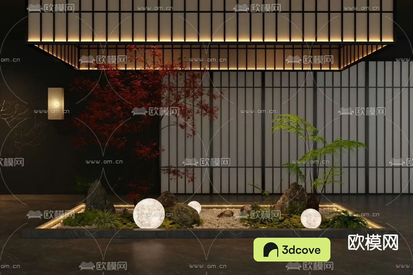 New Chinese style courtyard landscaping plant pile