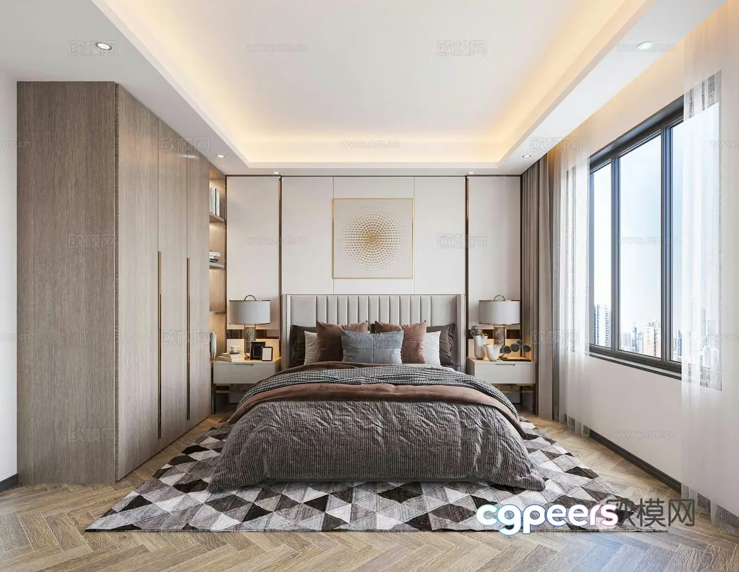 Modern bedroom master bedroom 3d model