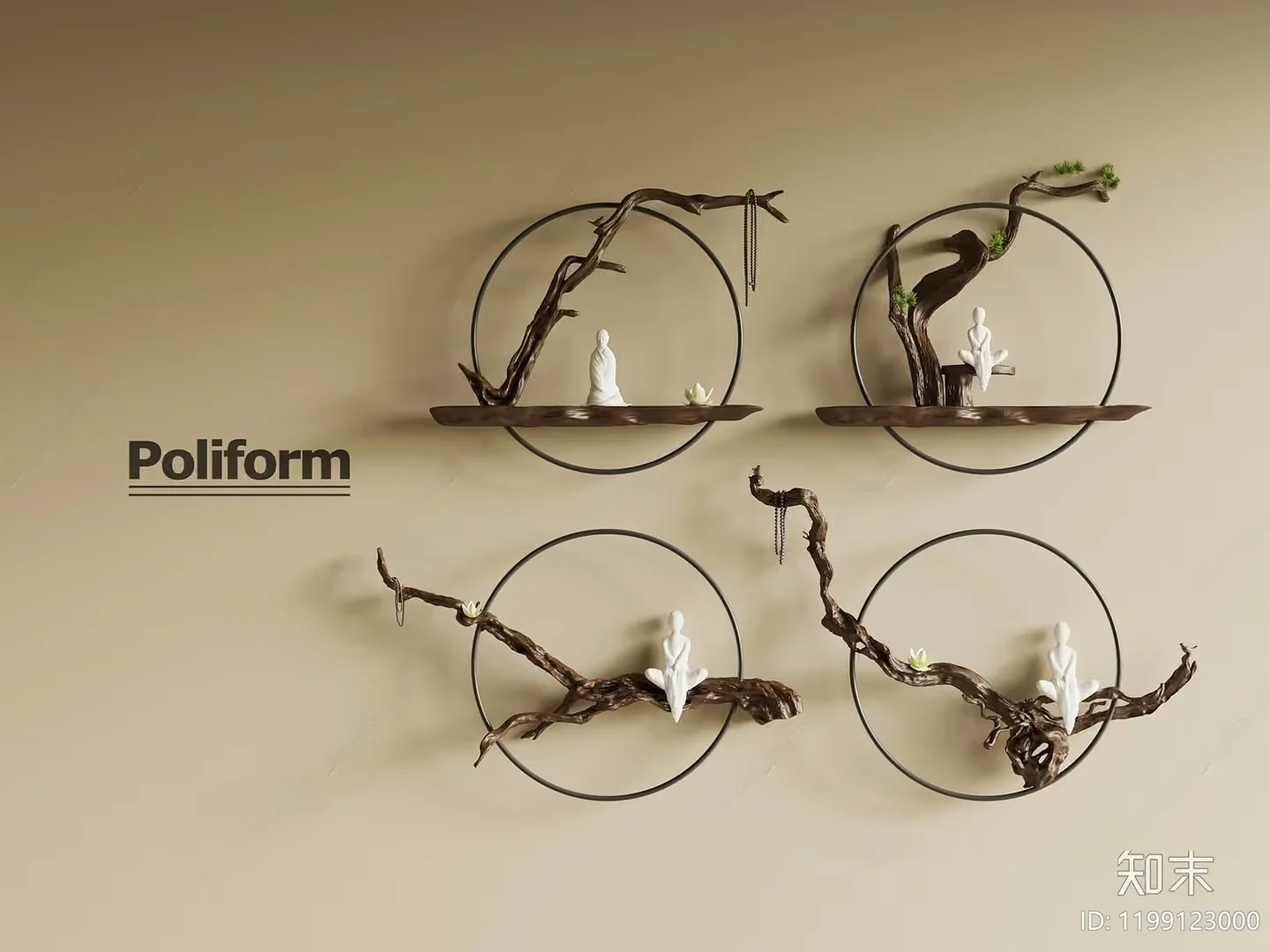 Wall Decor With Asian-Inspired Design 3D Model – 9387 – VRAY Render