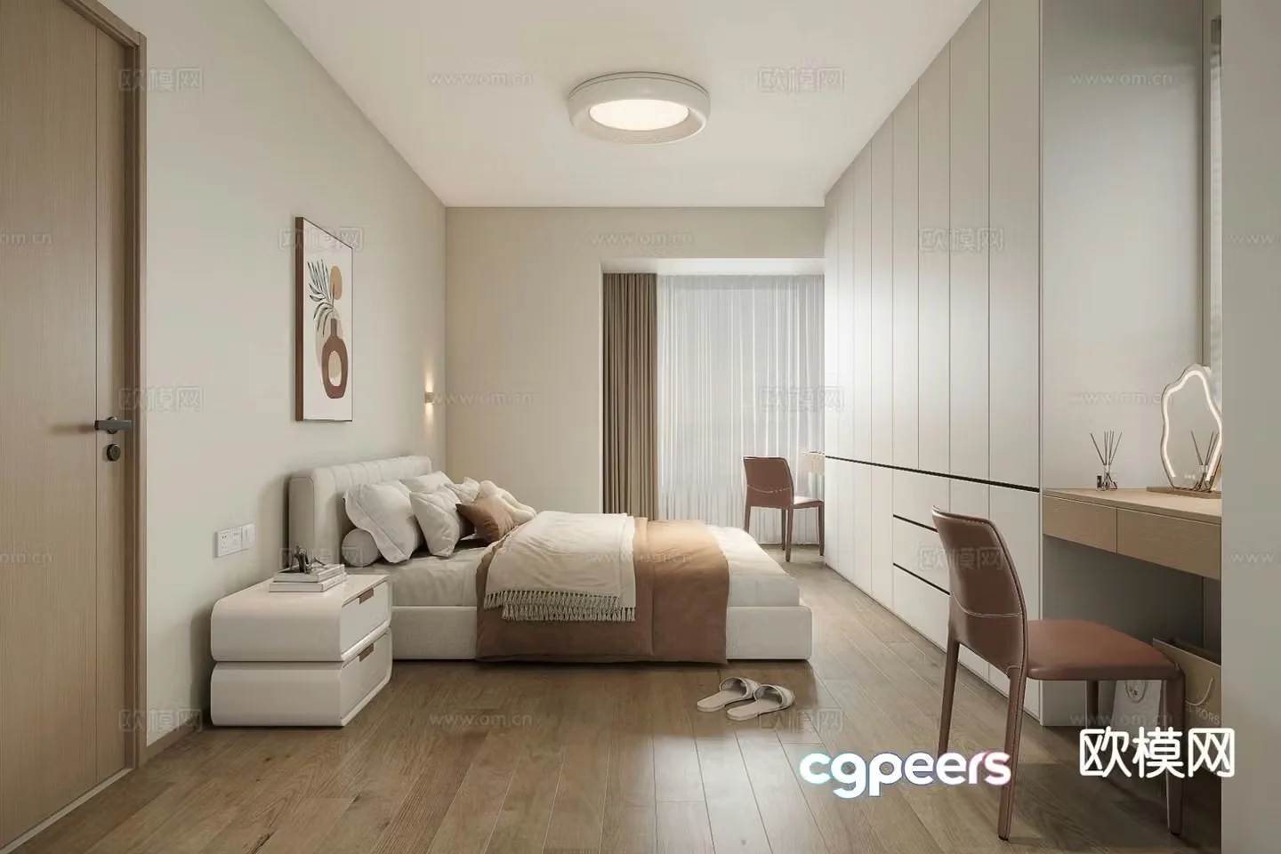 Cream style bedroom master bedroom 3d model