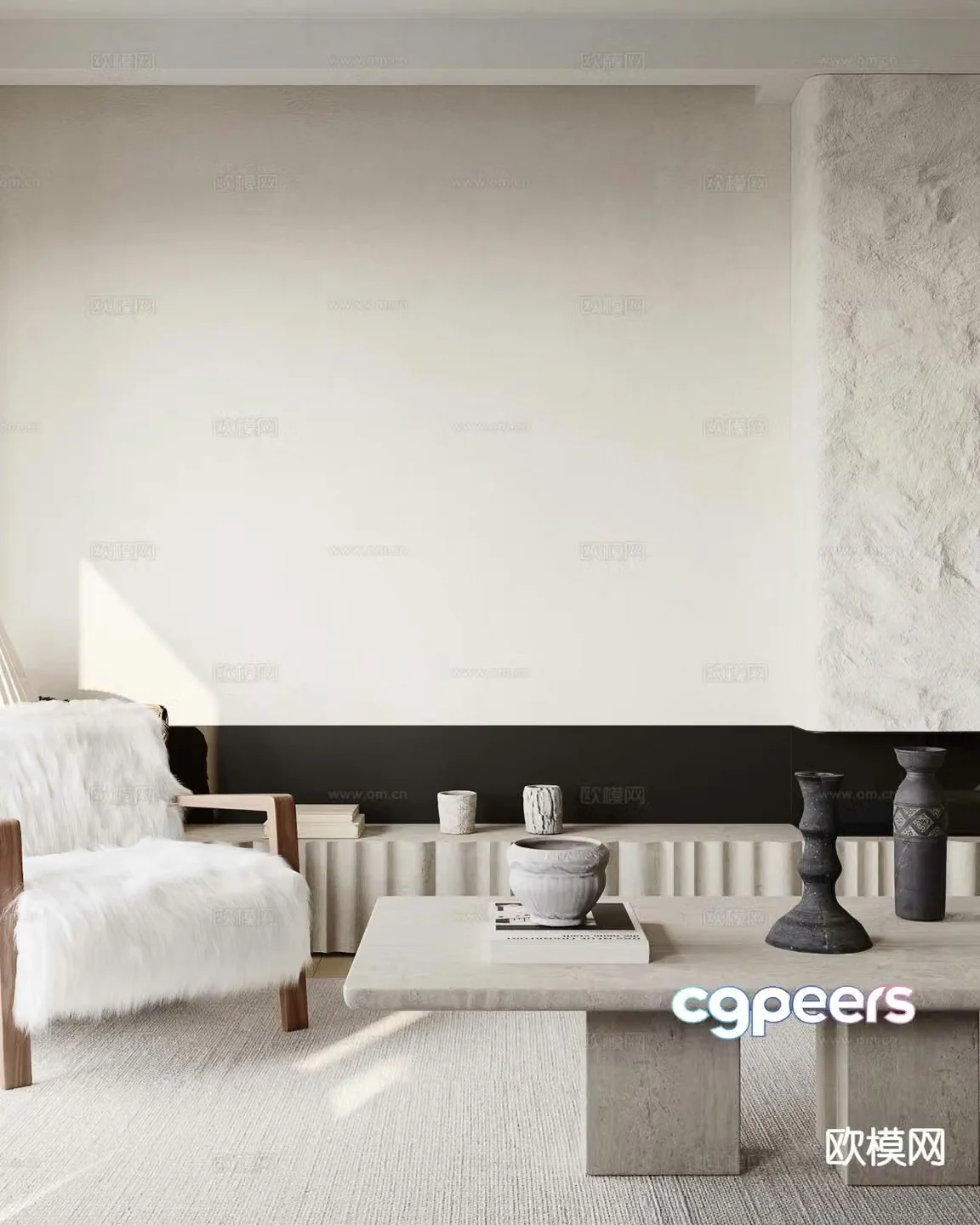 Modern coffee table armchair 3d model