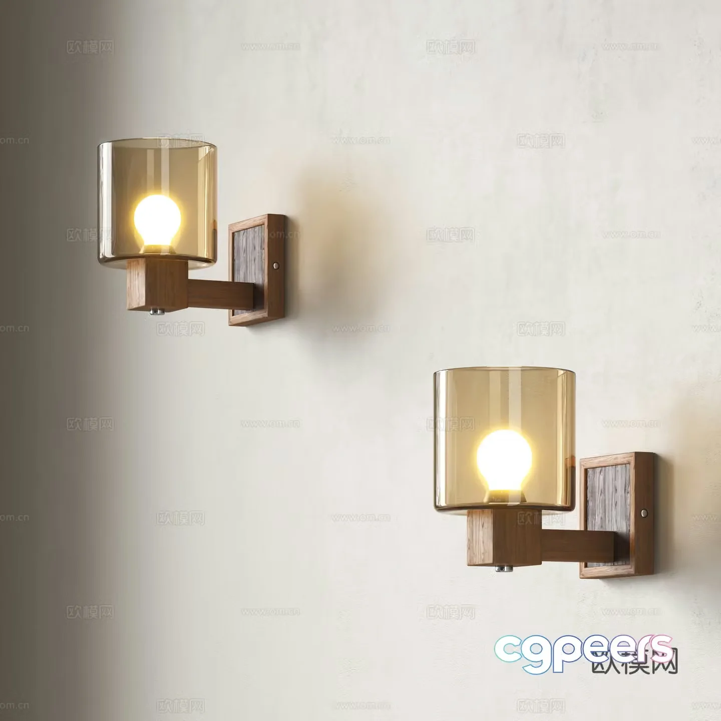 American wall lights minimalist mirror front wall lights Japanese aisle staircase wall lights retro bedside wall lights homestay 3D model