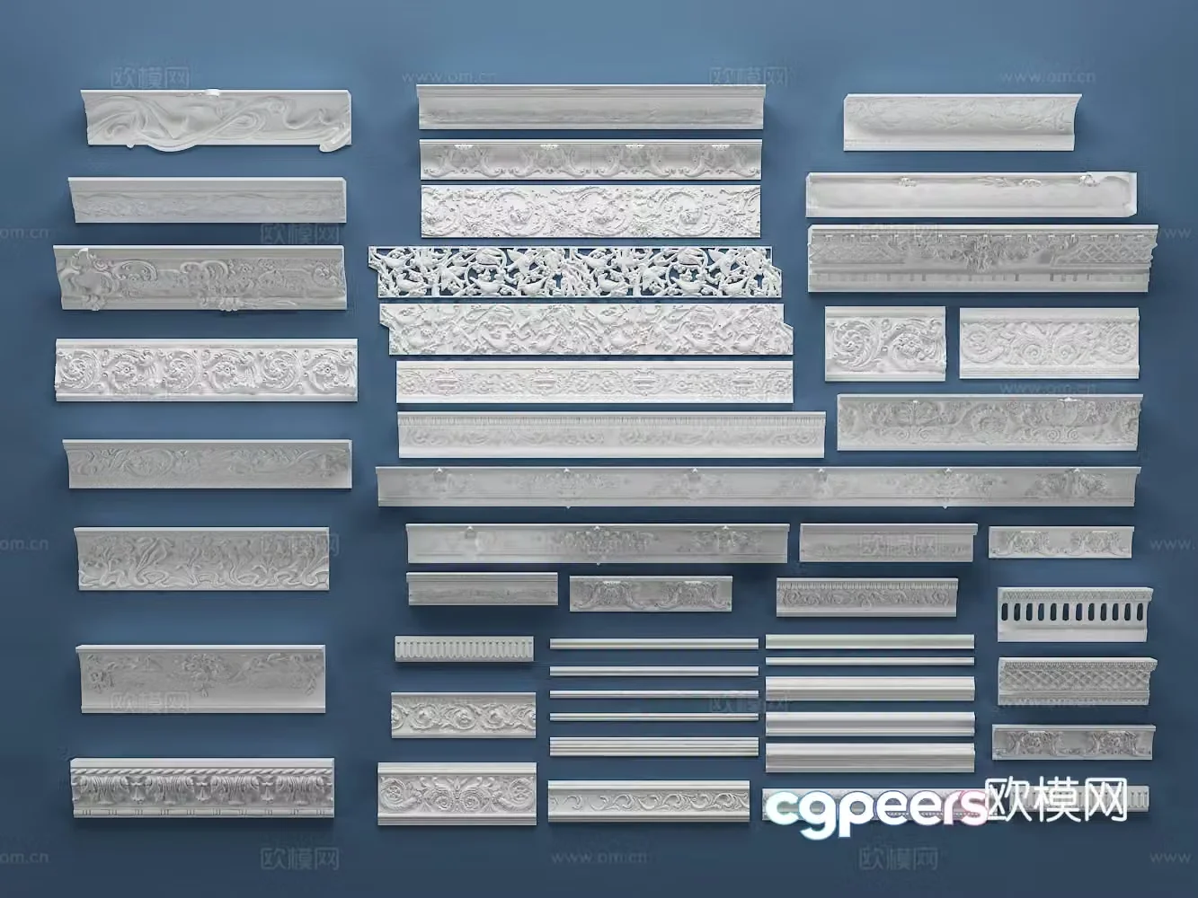 European gypsum corner line component 3D model