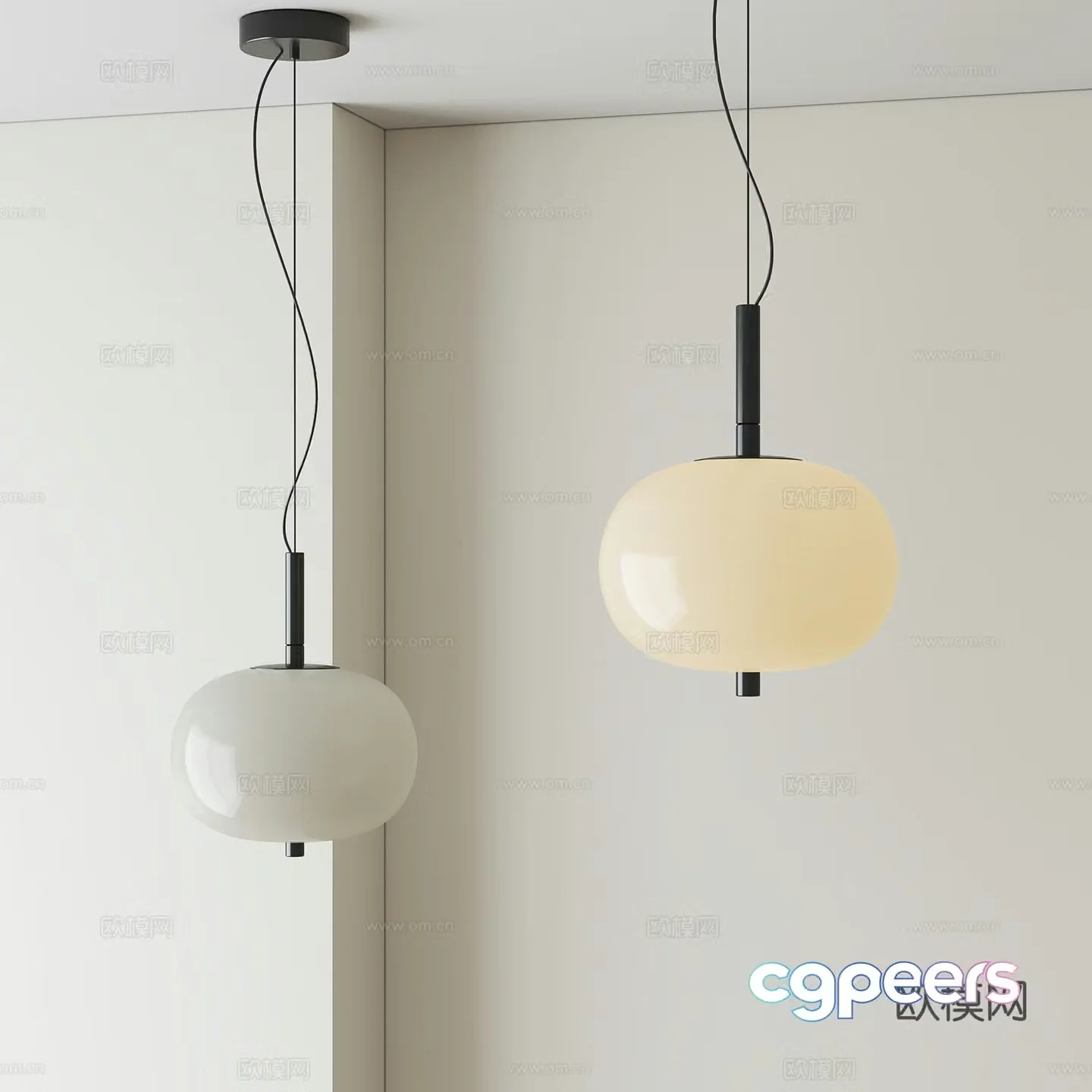 Modern simple small chandelier 3d model