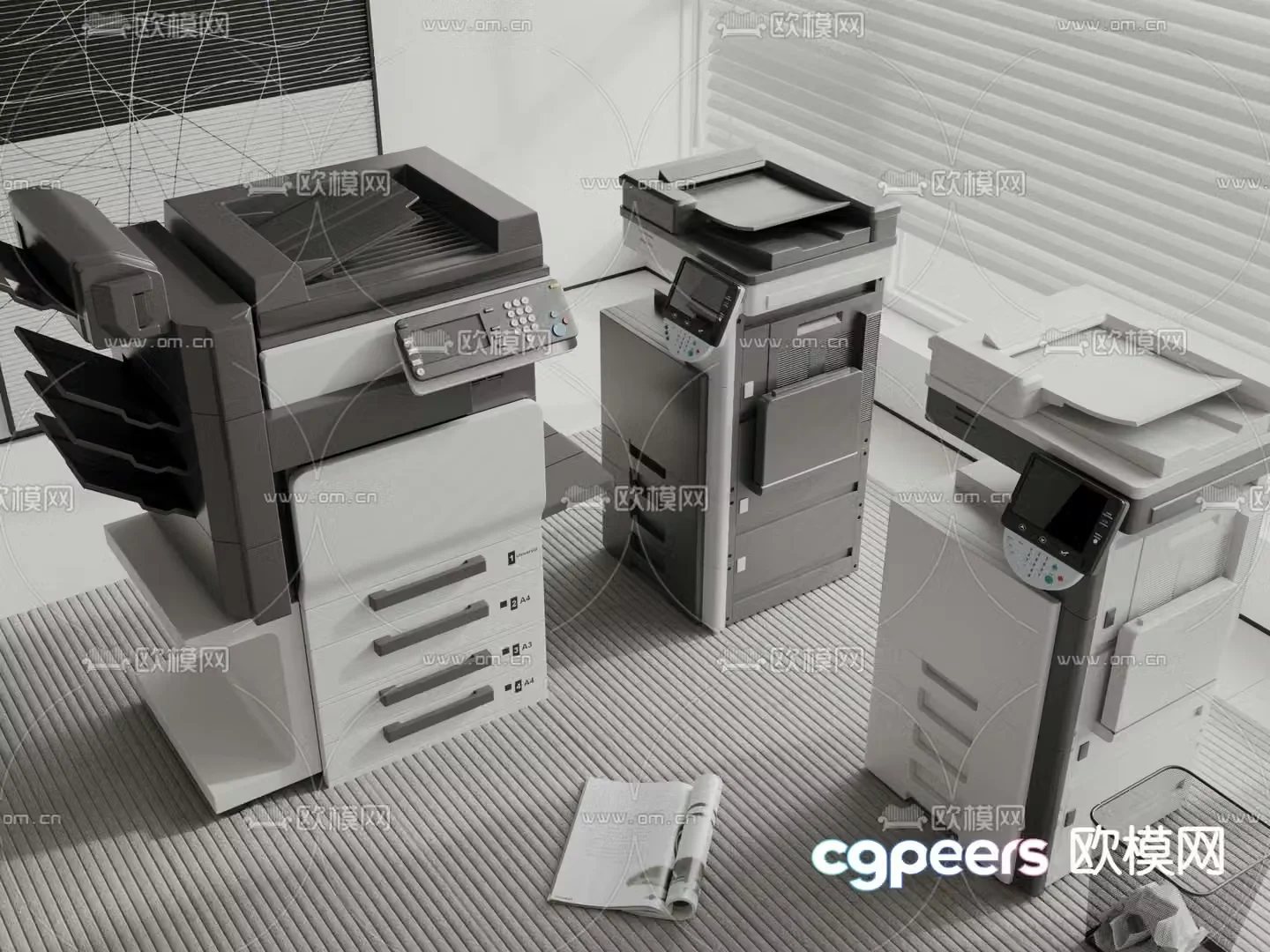 printer copier scanner 3d model