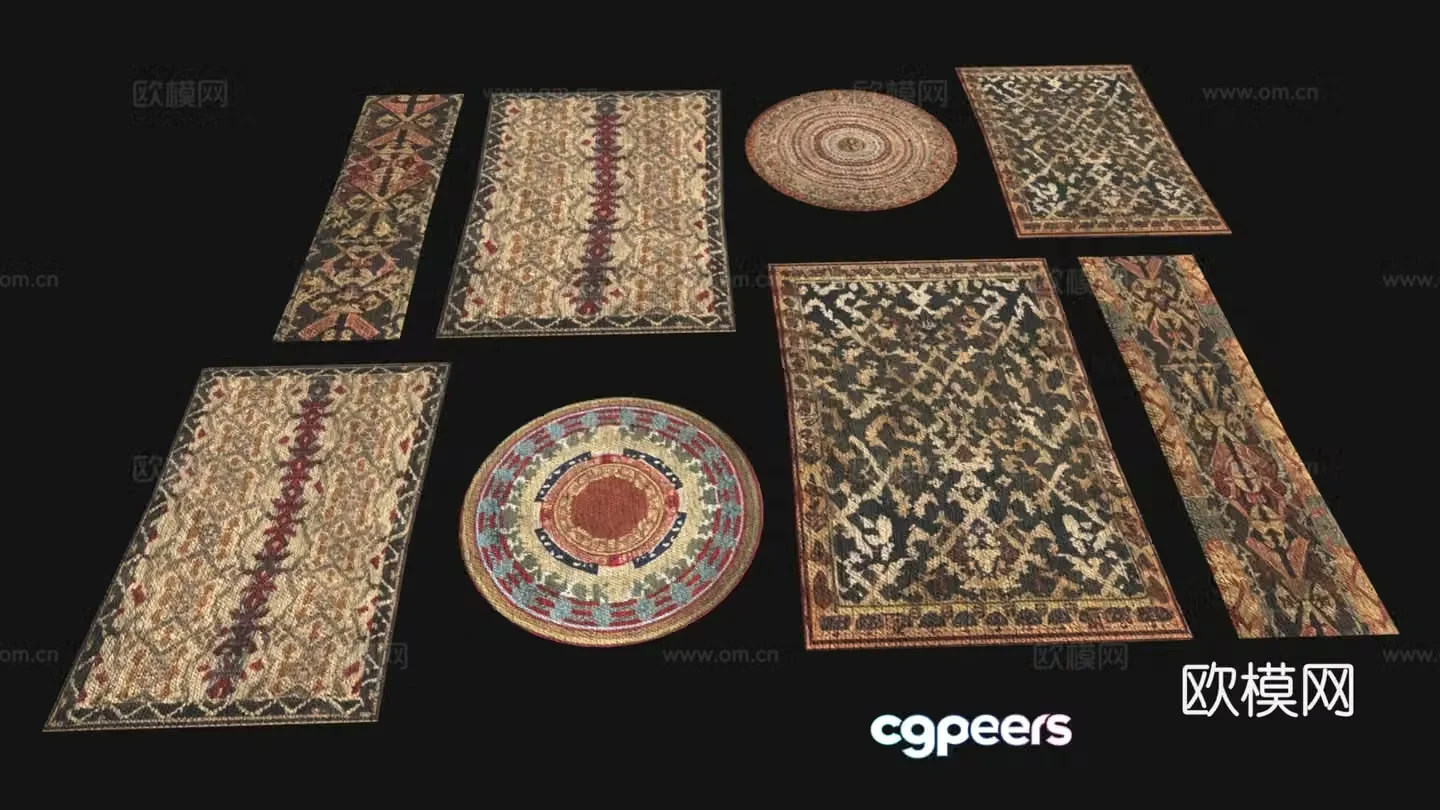 European retro carpet Living room carpet Round carpet European carpet Exotic carpet 3d model