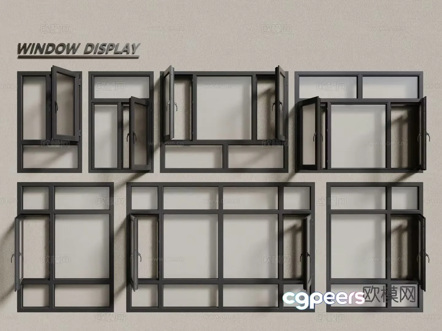 Aluminum alloy windows casement windows floor-to-ceiling windows 3d model