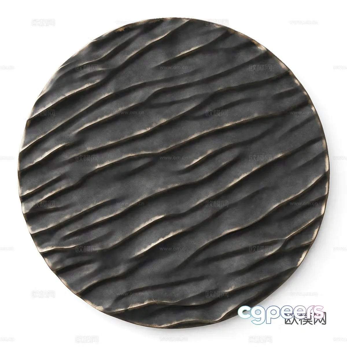 Modern Italian light luxury round wall decoration 3D model