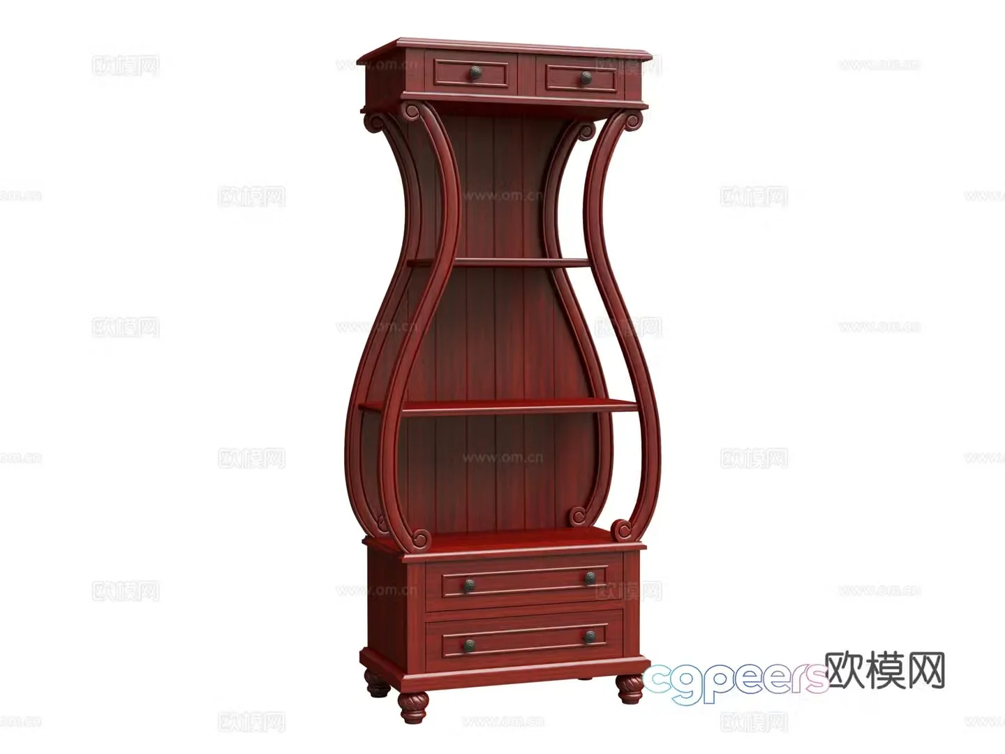 American wine cabinet 3D model