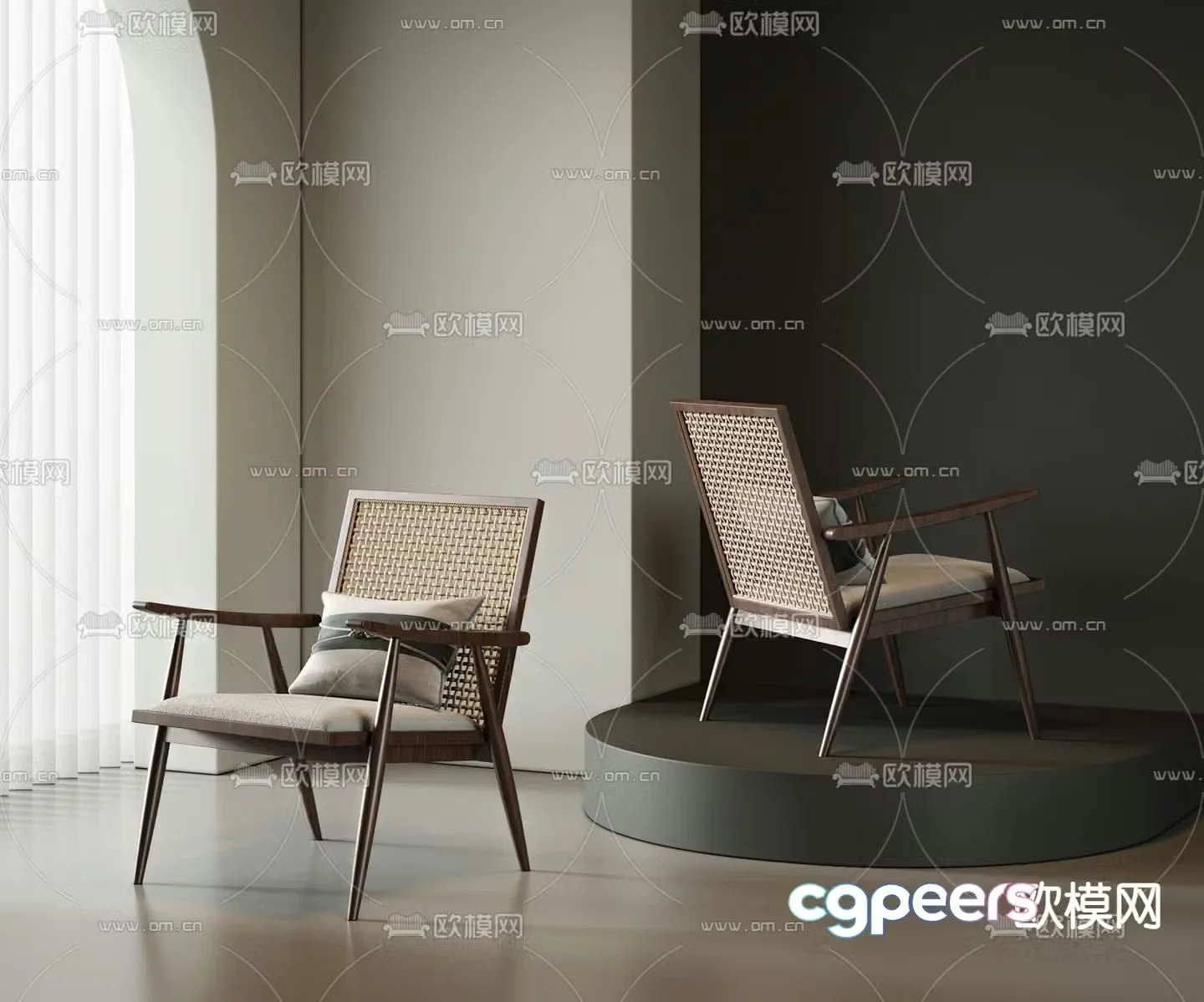 Wabi-sabi chair leisure chair 3d model