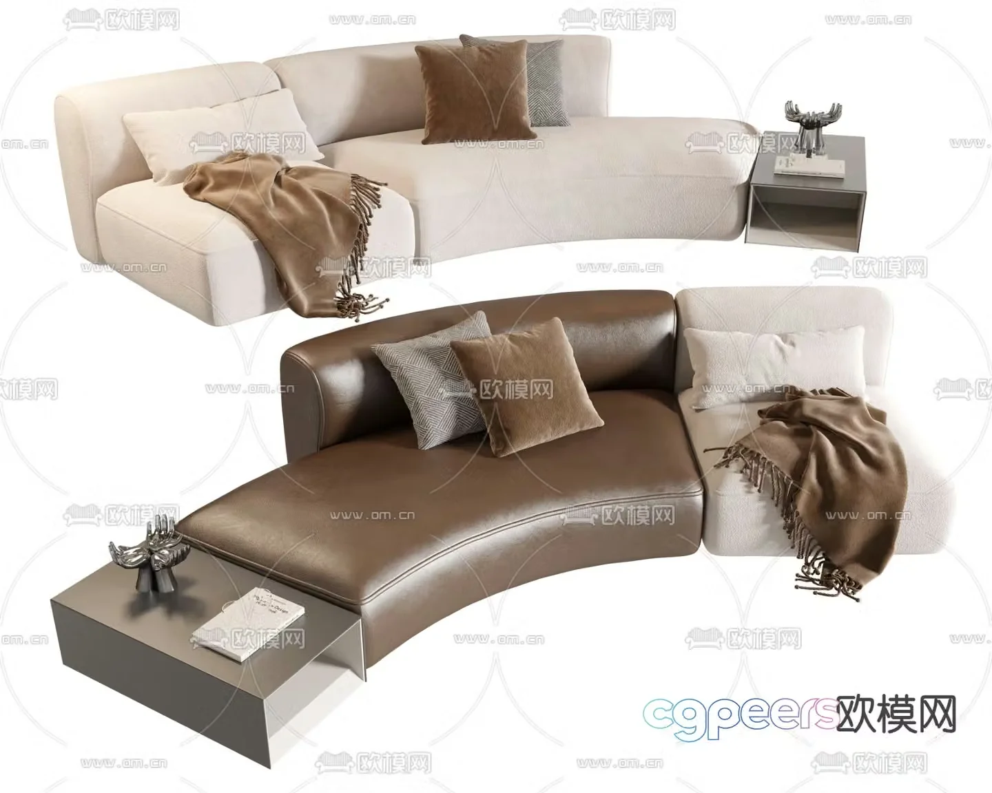 Curved sofa special shaped sofa 3d model