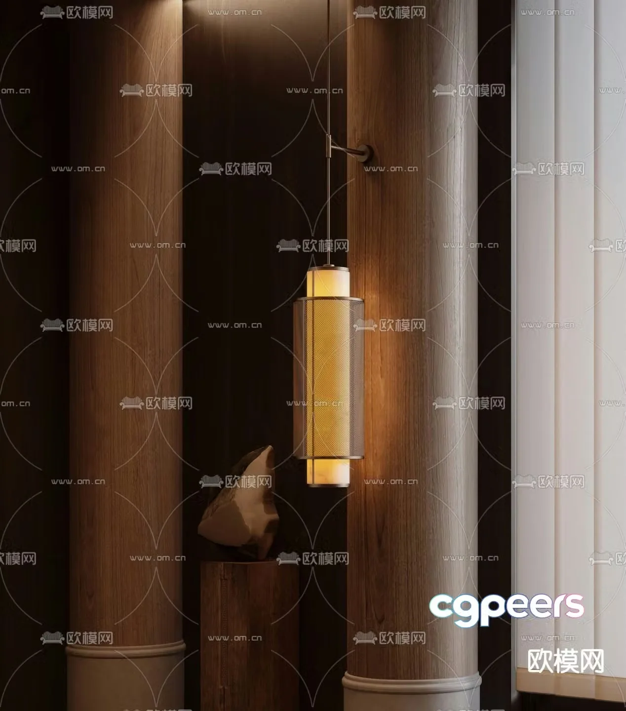 New Chinese style wall lamp marble wall lamp 3d model