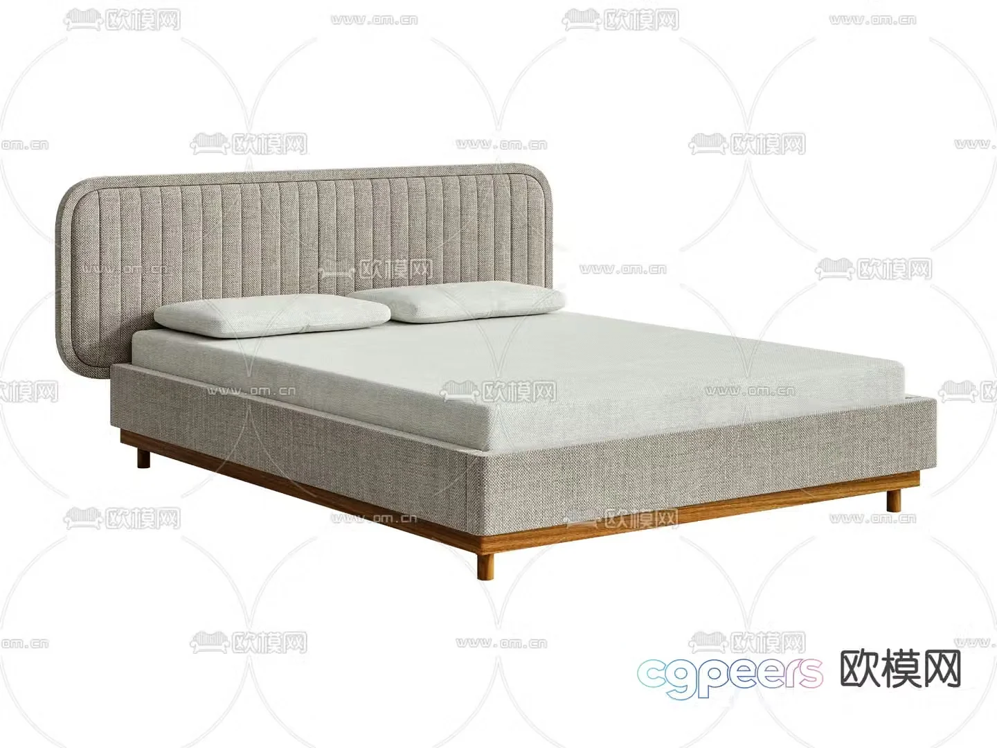 Modern double bed 3d model