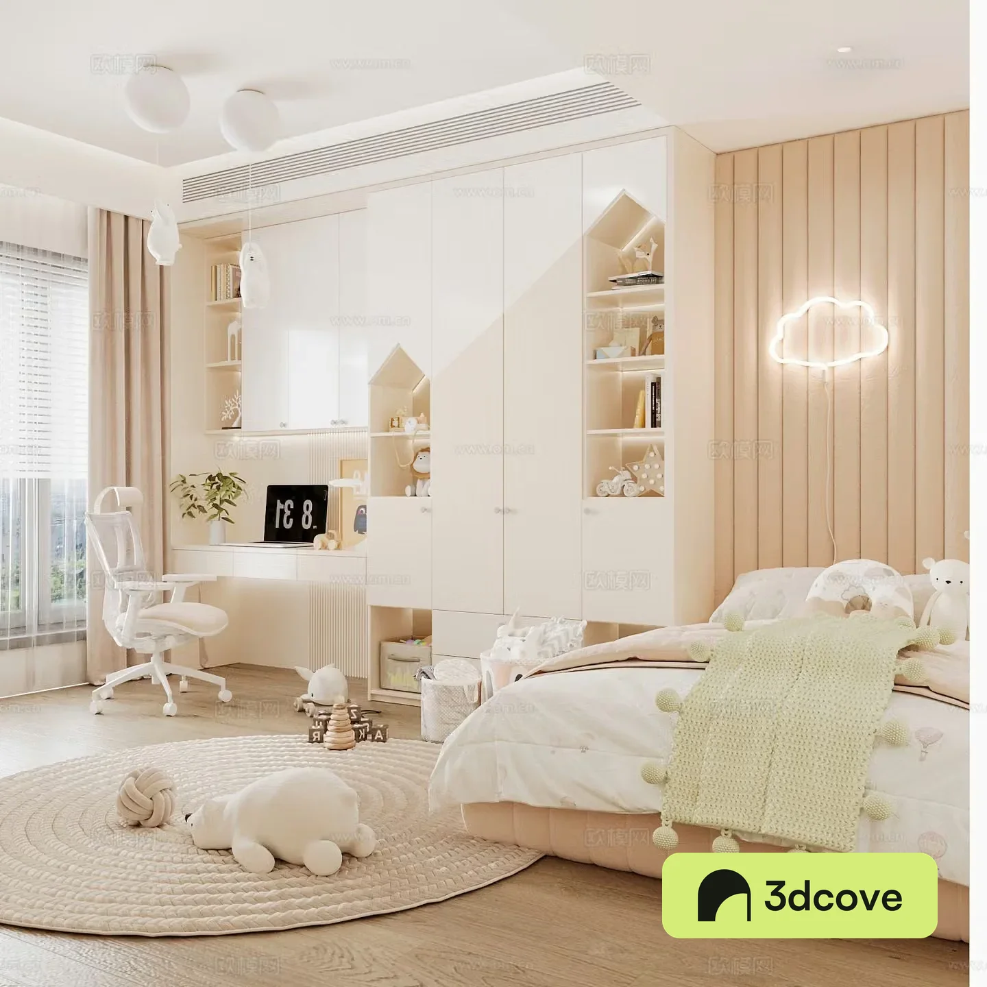 Modern children’s room boy’s room girl’s room children’s bed children’s wardrobe children’s desk