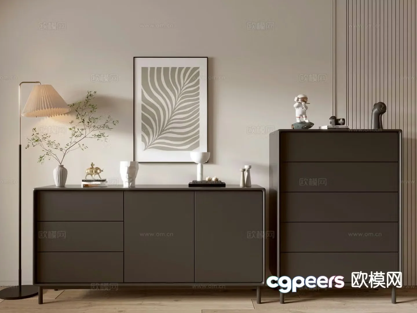 Modern side cabinet entrance cabinet 3d model