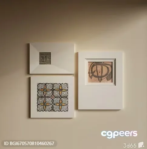 Two Framed Pieces Of Artwork On A Wall 3D Model – 19186 – VRAY Render