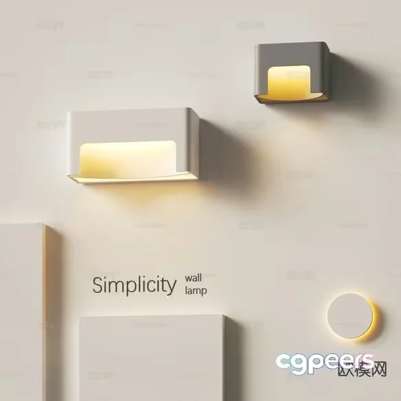 Simple Wall Lamp 3D Model – 14356 – VRAY Render