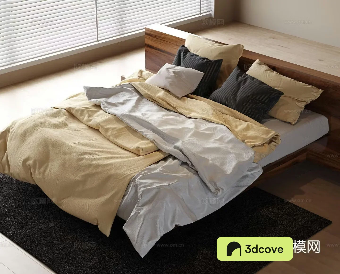 Modern double bed suspended bed