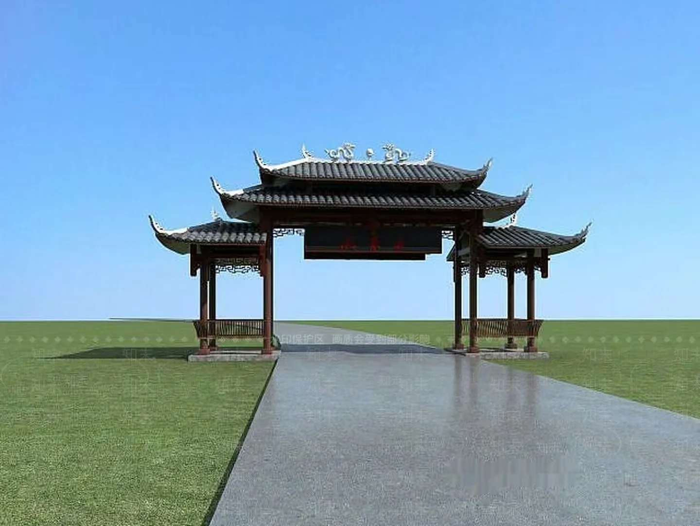 Asian Style Pavilion 3D Model – 15217 – VRAY Render